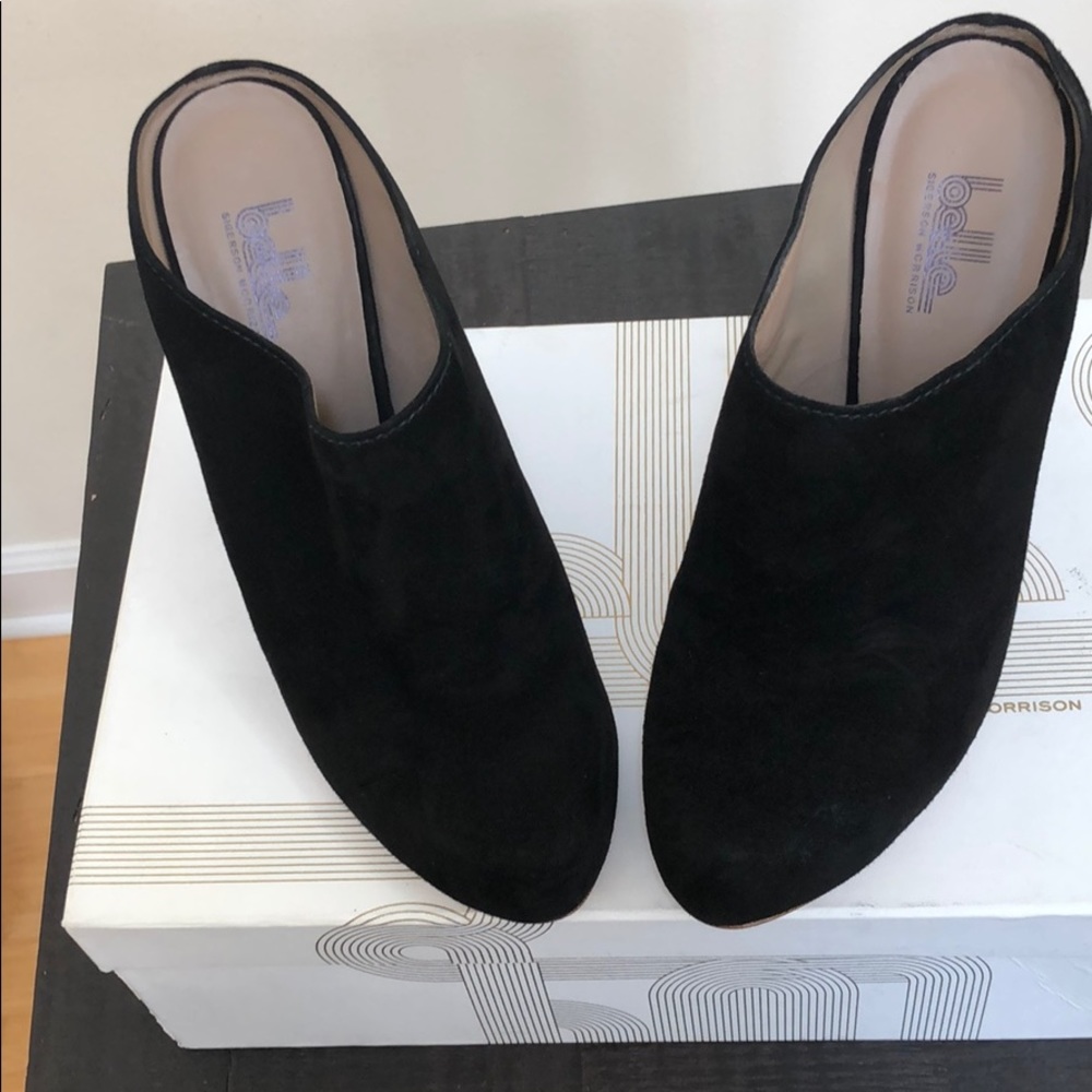 Black Suede Mules